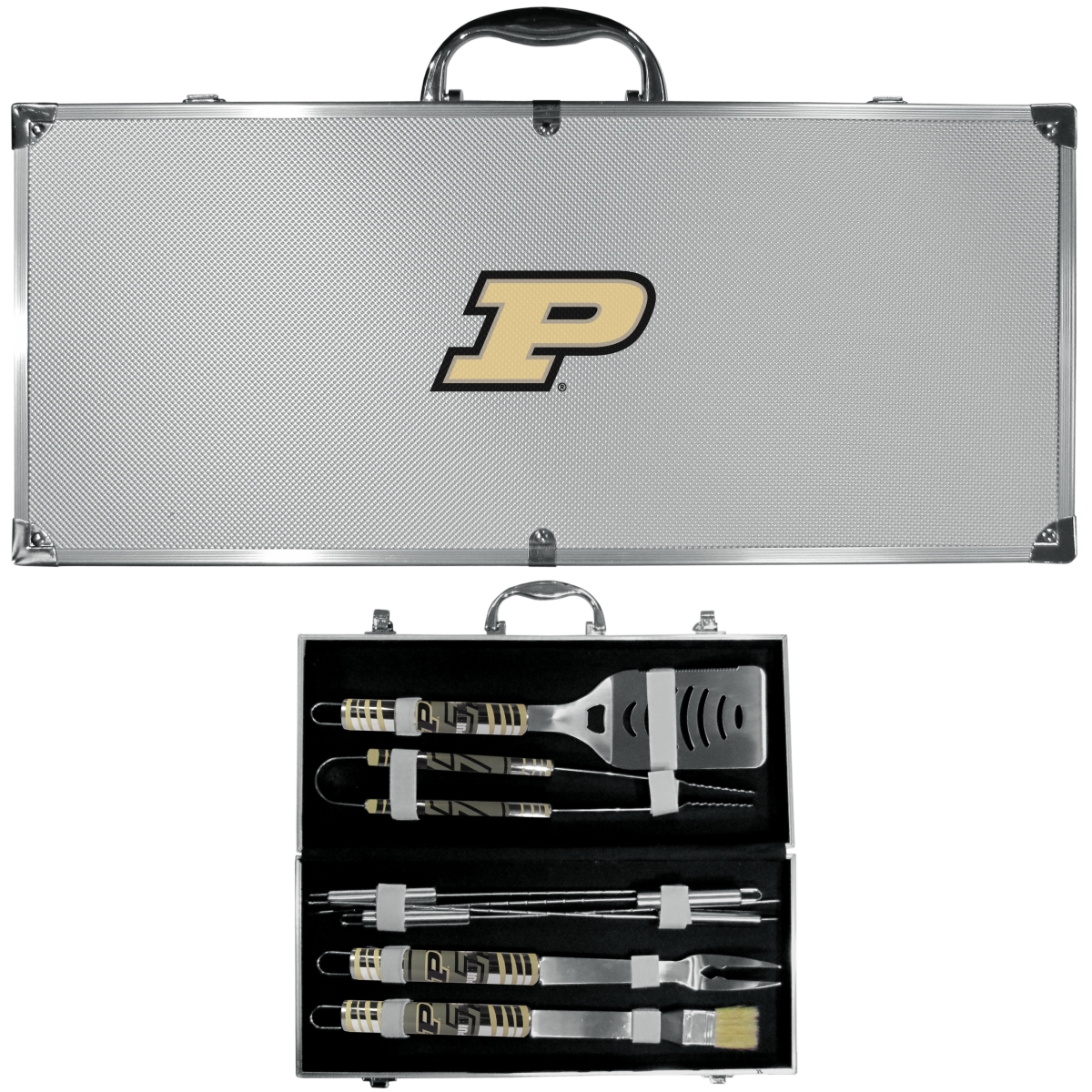 Siskiyou C8BQ84 Unisex NCAA Purdue Boilermakers 8 Piece Tailgater BBQ Set