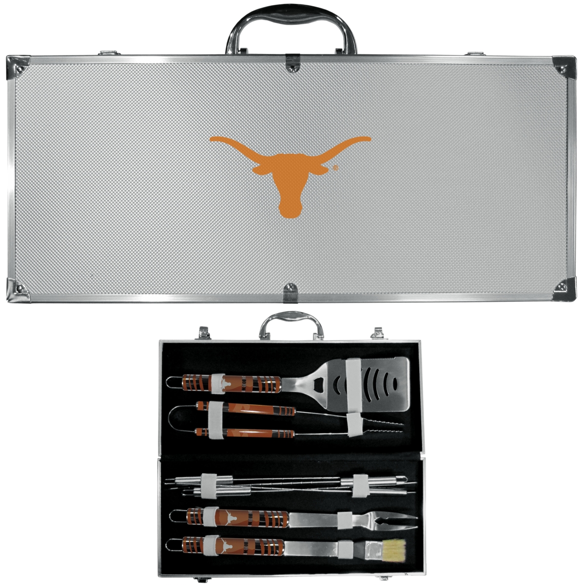 Texas Longhorns 8-Piece Tailgater BBQ Set - Silver - Unisex - Team Graphics
