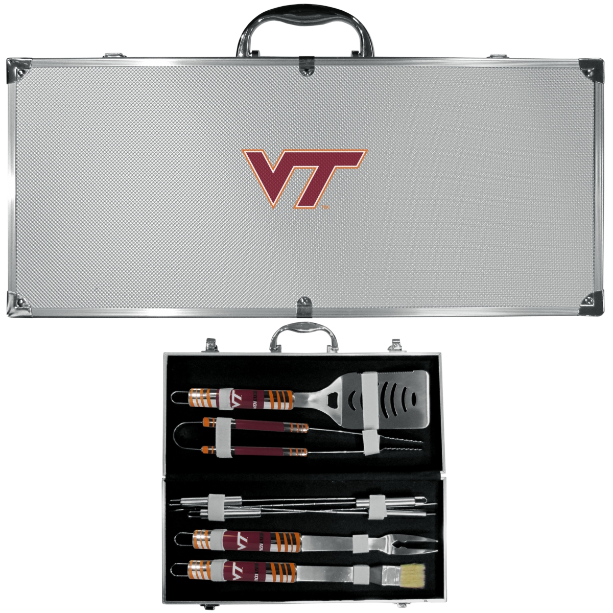 Siskiyou C8BQ61 Unisex NCAA Virginia Tech Hokies 8 Piece Tailgater BBQ Set