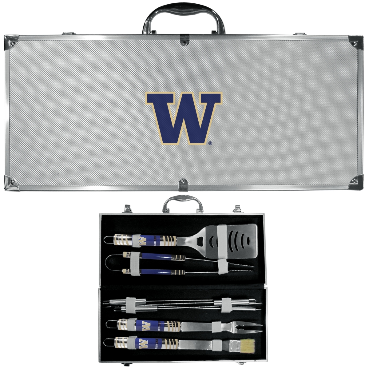 Siskiyou C8BQ49 Unisex NCAA Washington Huskies 8 Piece Tailgater BBQ Set