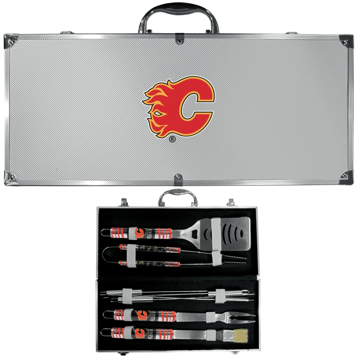 Picture of Siskiyou H8BQ60 Unisex NHL Calgary Flames 8 Piece Tailgater BBQ Set