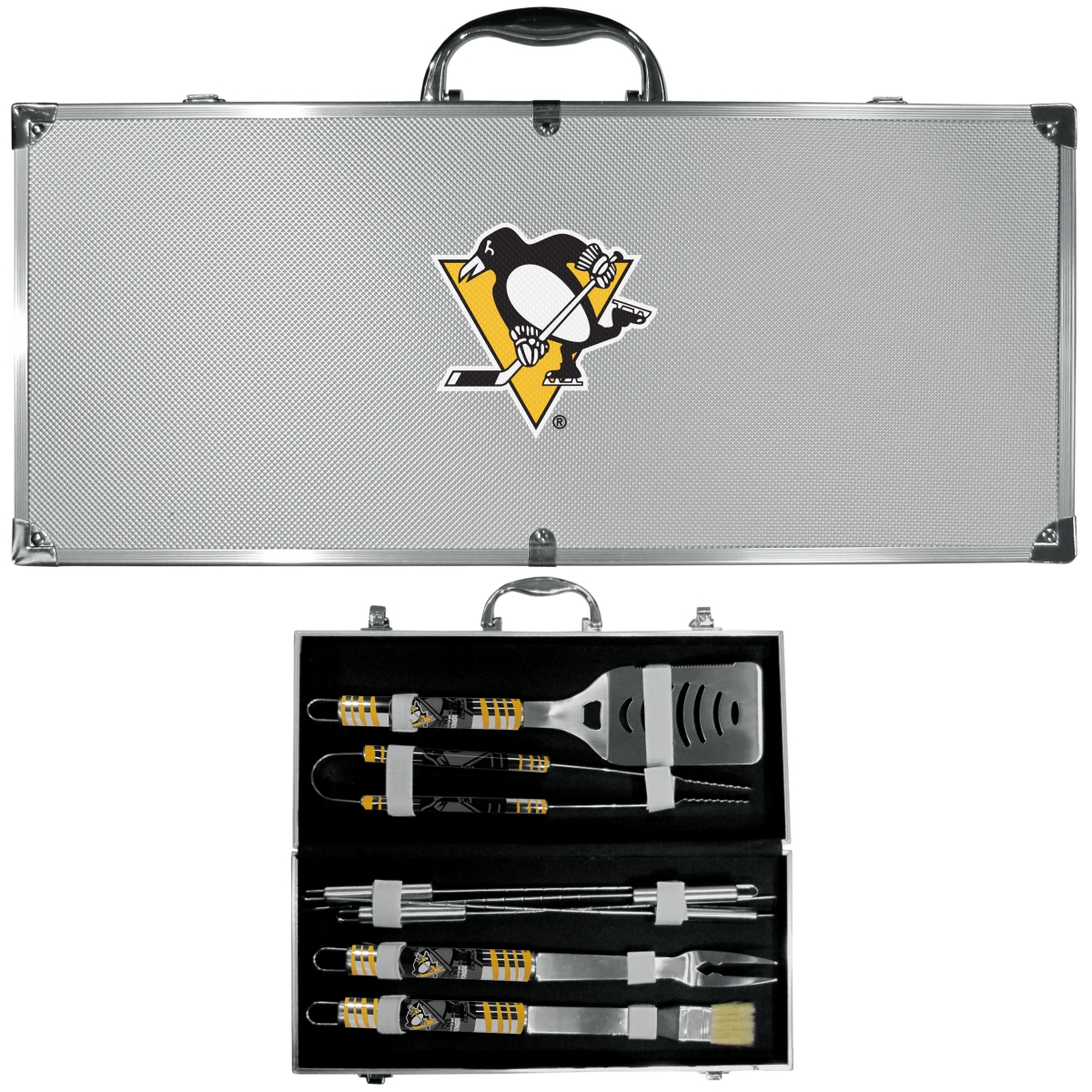 Picture of Siskiyou H8BQ100 Unisex NHL Pittsburgh Penguins 8 Piece Tailgater BBQ Set