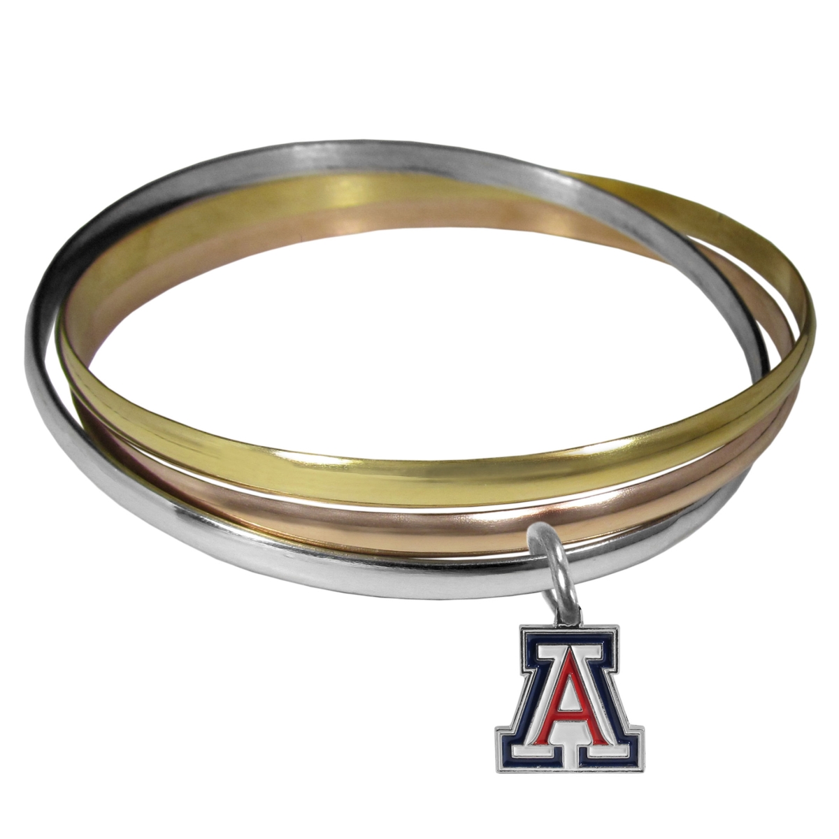 Picture of Siskiyou CBTB54 Female NCAA Arizona Wildcats Tri-color Bangle Bracelet - One Size