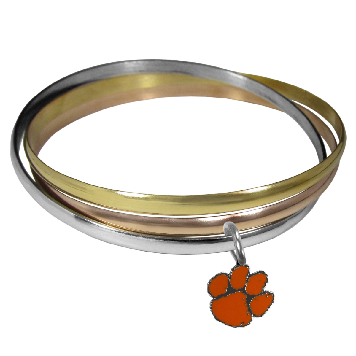 Picture of Siskiyou CBTB69 Female NCAA Clemson Tigers Tri-color Bangle Bracelet - One Size