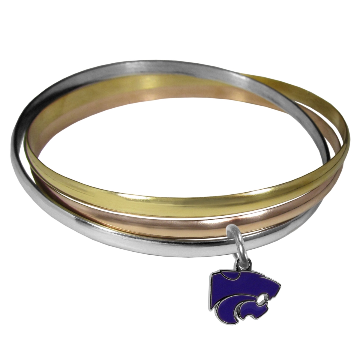 Picture of Siskiyou CBTB15 Female NCAA Kansas State Wildcats Tri-color Bangle Bracelet - One Size