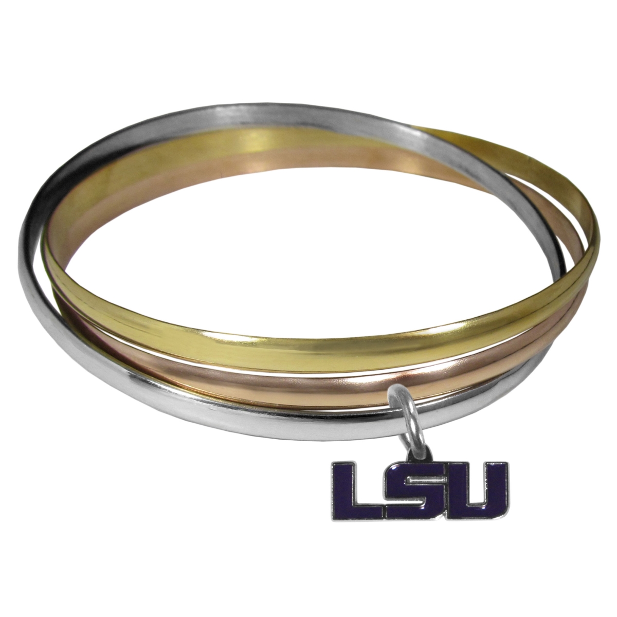 Picture of Siskiyou CBTB43 Female NCAA LSU Tigers Tri-color Bangle Bracelet - One Size