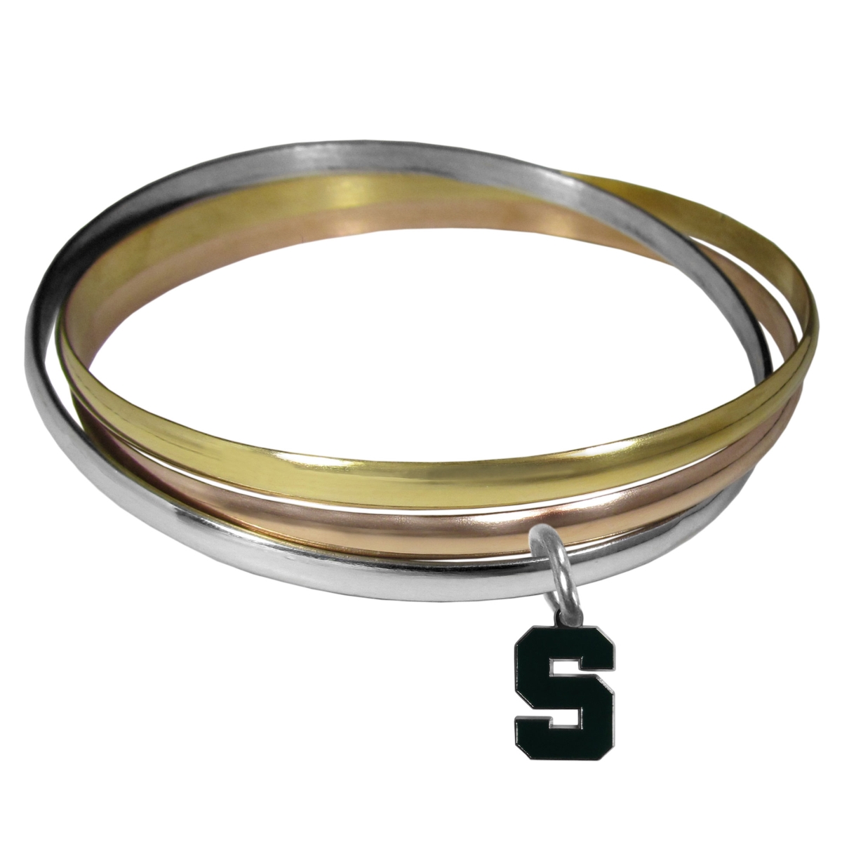 Picture of Siskiyou CBTB41 Female NCAA Michigan State Spartans Tri-color Bangle Bracelet - One Size