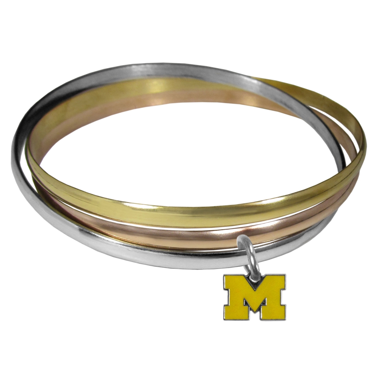 Picture of Siskiyou CBTB36 Female NCAA Michigan Wolverines Tri-color Bangle Bracelet - One Size