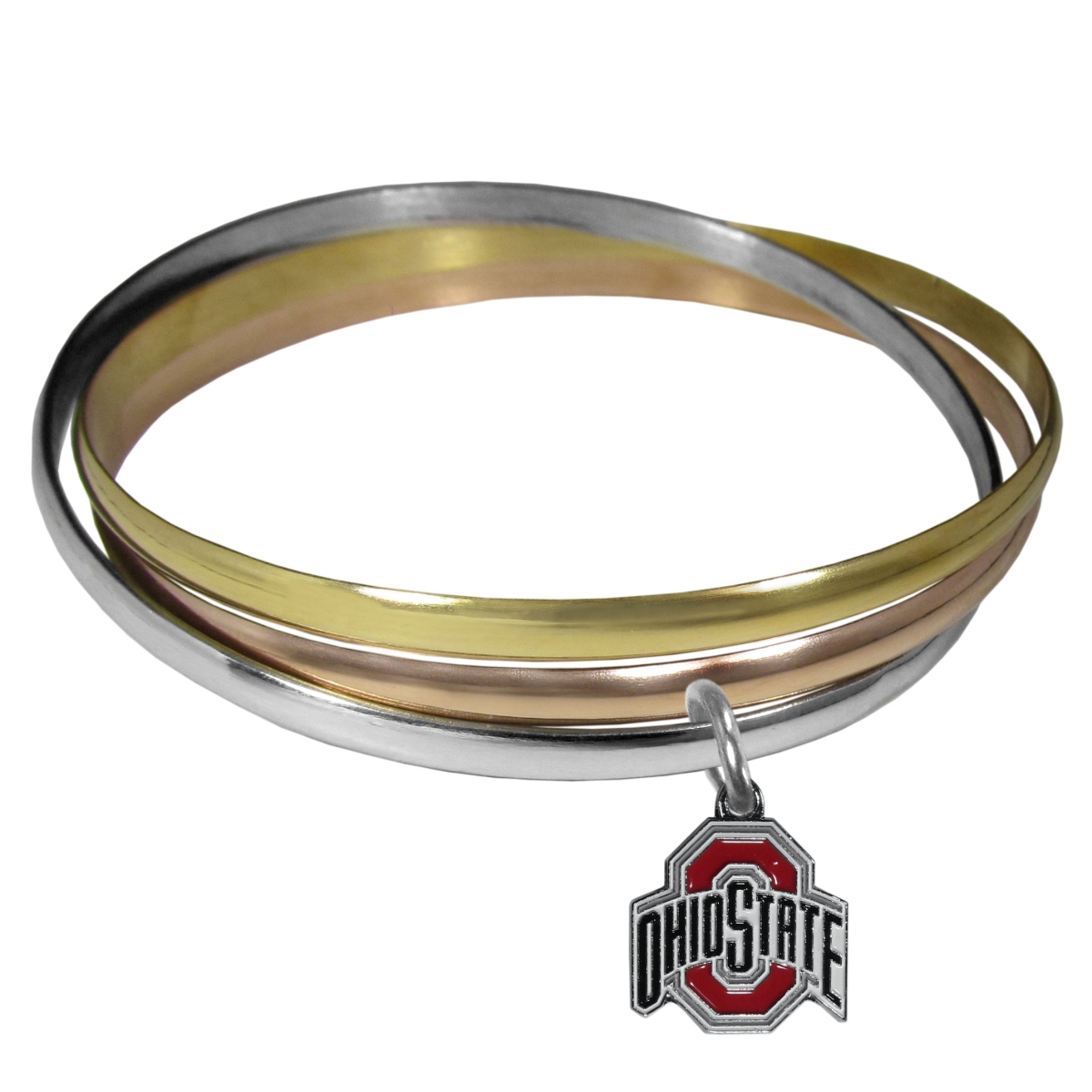 Picture of Siskiyou CBTB38 Female NCAA Ohio State Buckeyes Tri-color Bangle Bracelet - One Size