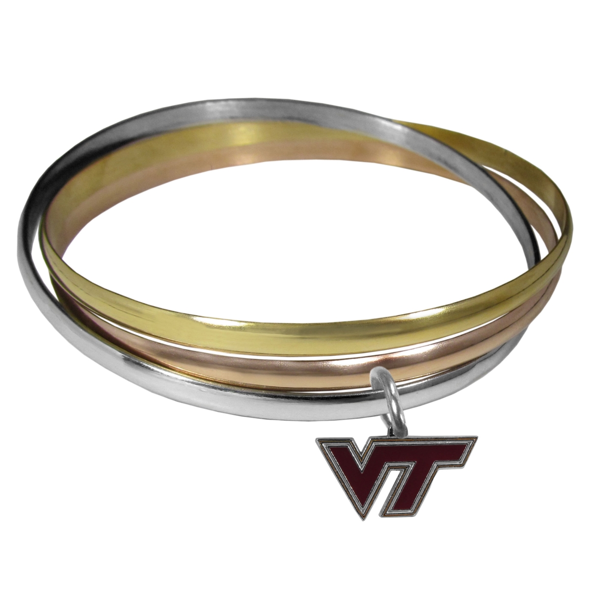 Picture of Siskiyou CBTB61 Female NCAA Virginia Tech Hokies Tri-color Bangle Bracelet - One Size