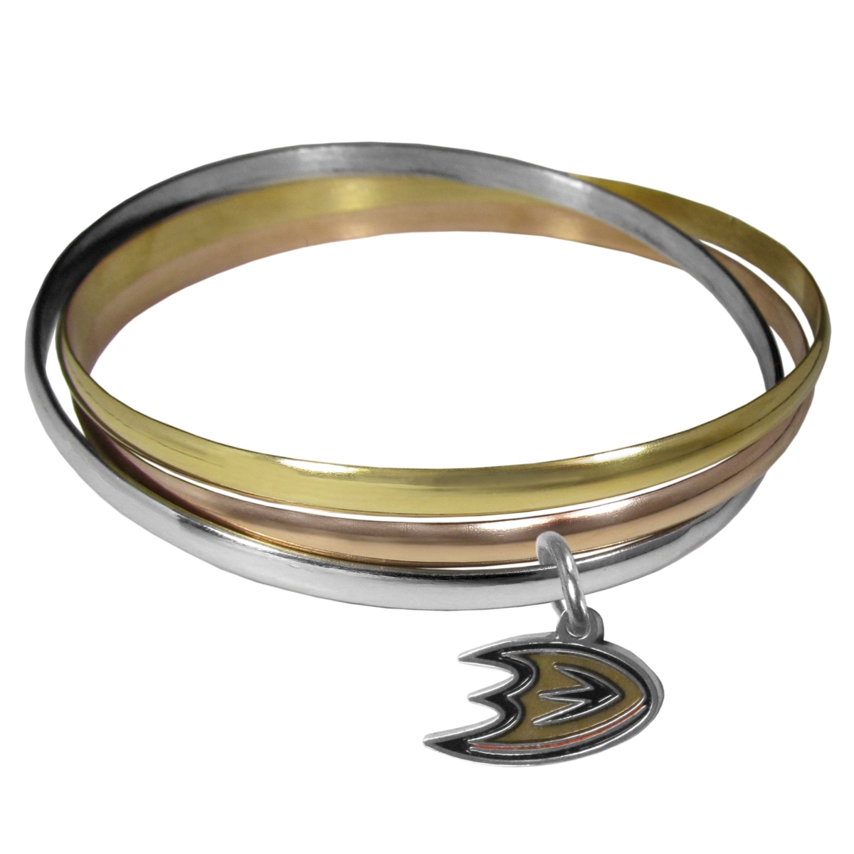 Picture of Siskiyou HBTB55 Female NHL Anaheim Ducks Tri-color Bangle Bracelet - One Size