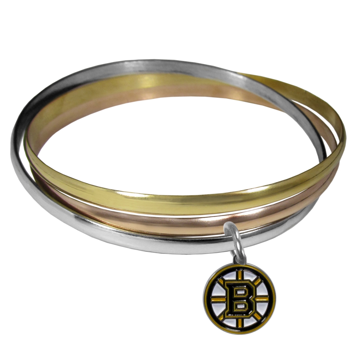 Picture of Siskiyou HBTB20 Female NHL Boston Bruins Tri-color Bangle Bracelet - One Size