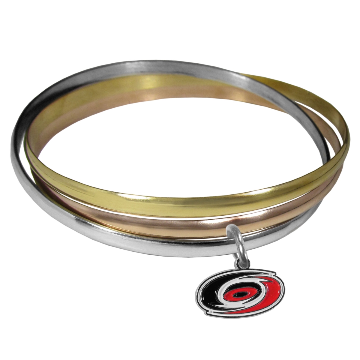 Picture of Siskiyou HBTB135 Female NHL Carolina Hurricanes Tri-color Bangle Bracelet - One Size