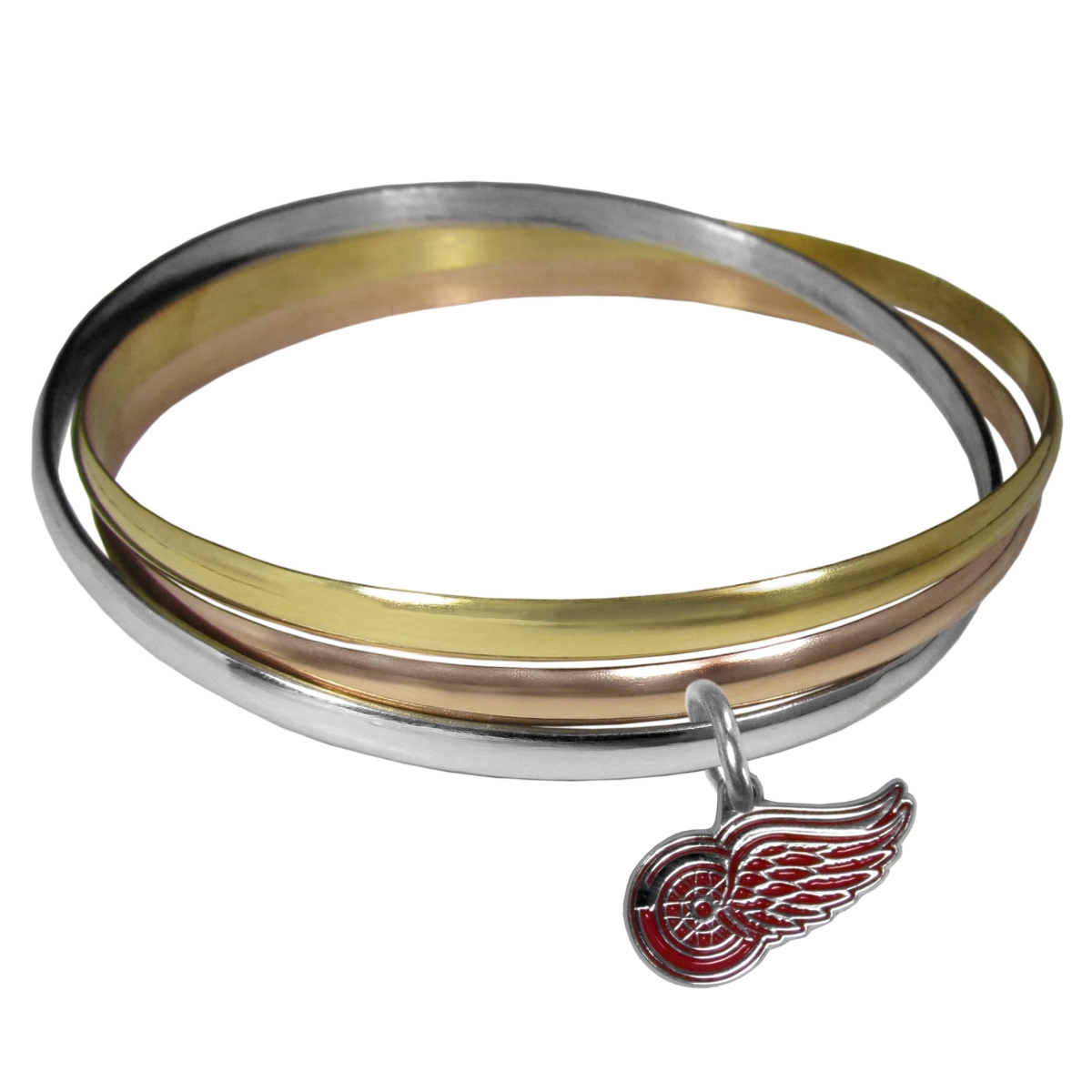 Picture of Siskiyou HBTB110 Female NHL Detroit Red Wings Tri-color Bangle Bracelet - One Size