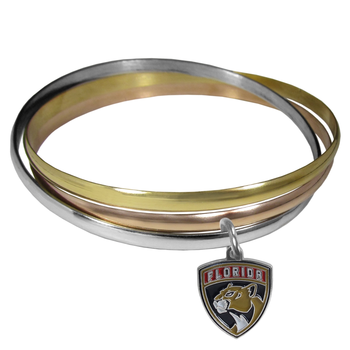 Picture of Siskiyou HBTB95 Female NHL Florida Panthers Tri-color Bangle Bracelet - One Size