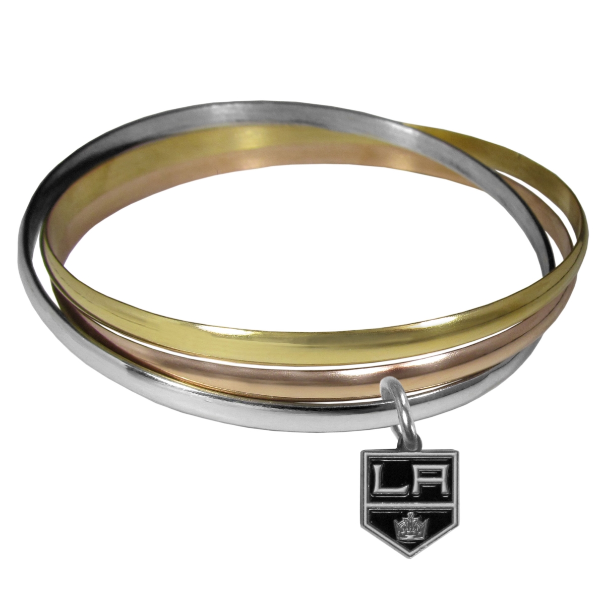 Picture of Siskiyou HBTB75 Female NHL Los Angeles Kings Tri-color Bangle Bracelet - One Size