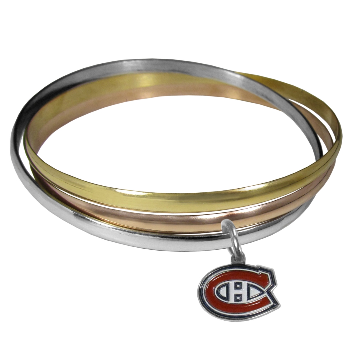 Picture of Siskiyou HBTB30 Female NHL Montreal Canadiens Tri-color Bangle Bracelet - One Size