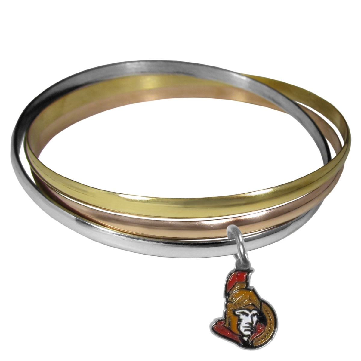 Picture of Siskiyou HBTB120 Female NHL Ottawa Senators Tri-color Bangle Bracelet - One Size