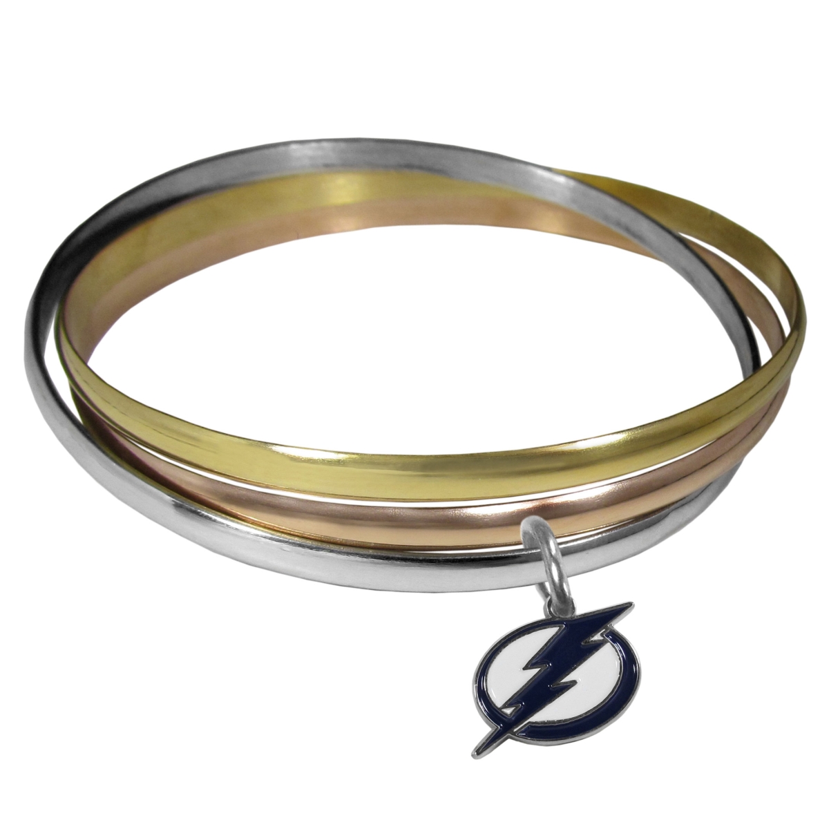 Picture of Siskiyou HBTB80 Female NHL Tampa Bay Lightning Tri-color Bangle Bracelet - One Size
