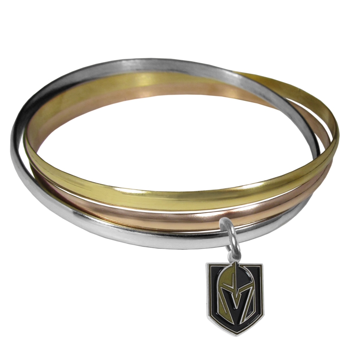 Picture of Siskiyou HBTB165 Female NHL Vegas Golden Knights Tri-color Bangle Bracelet - One Size