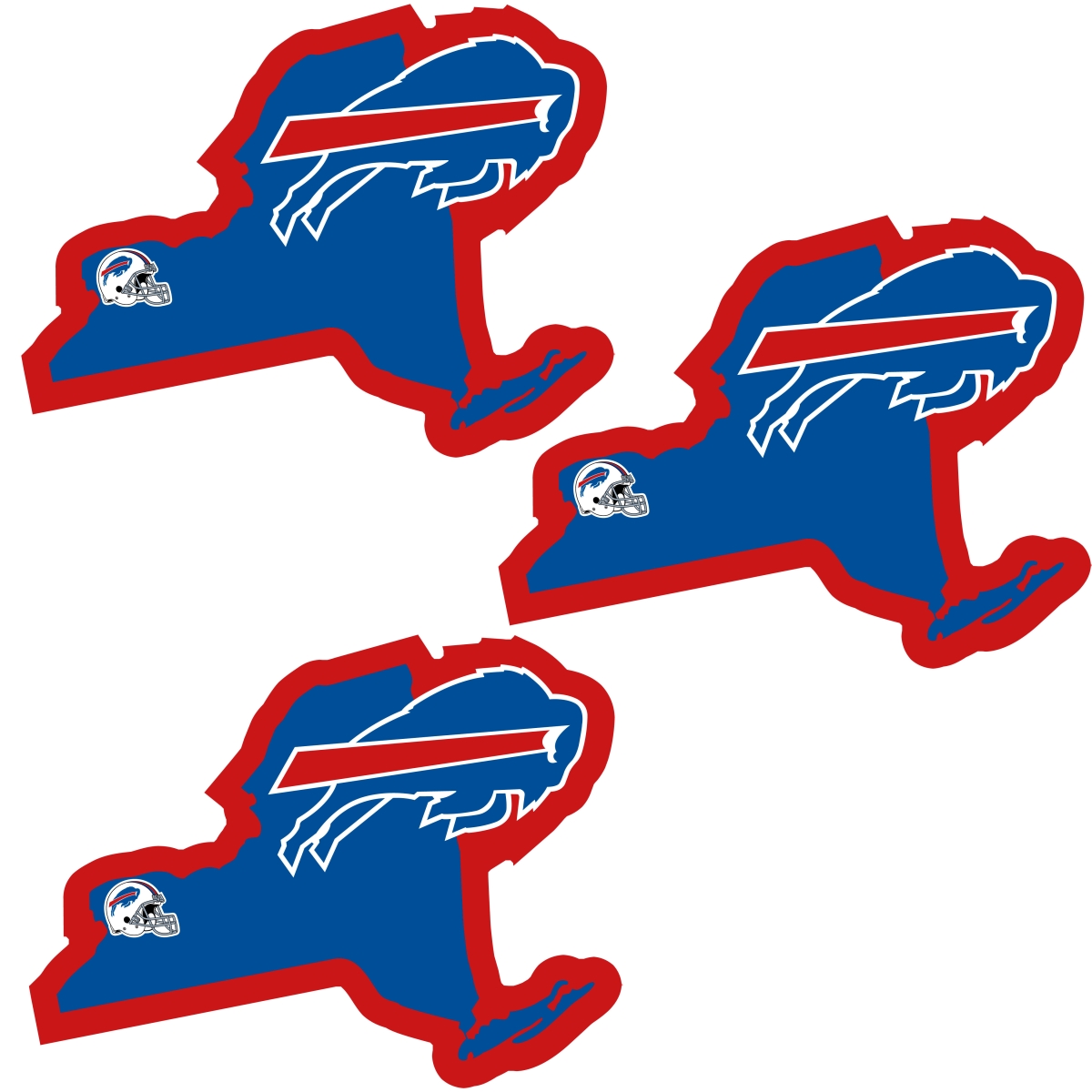 Siskiyou F3HSD015 Unisex NFL Buffalo Bills Home State Decal - One Size - Pack of 3