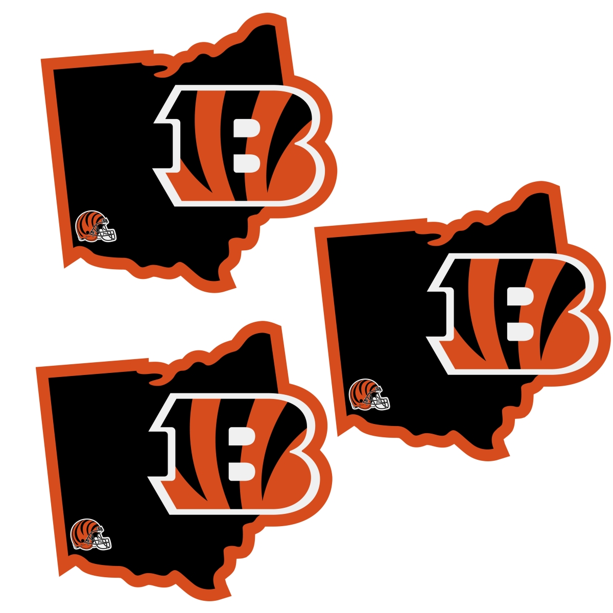 Siskiyou F3HSD010 Unisex NFL Cincinnati Bengals Home State Decal - One Size - Pack of 3