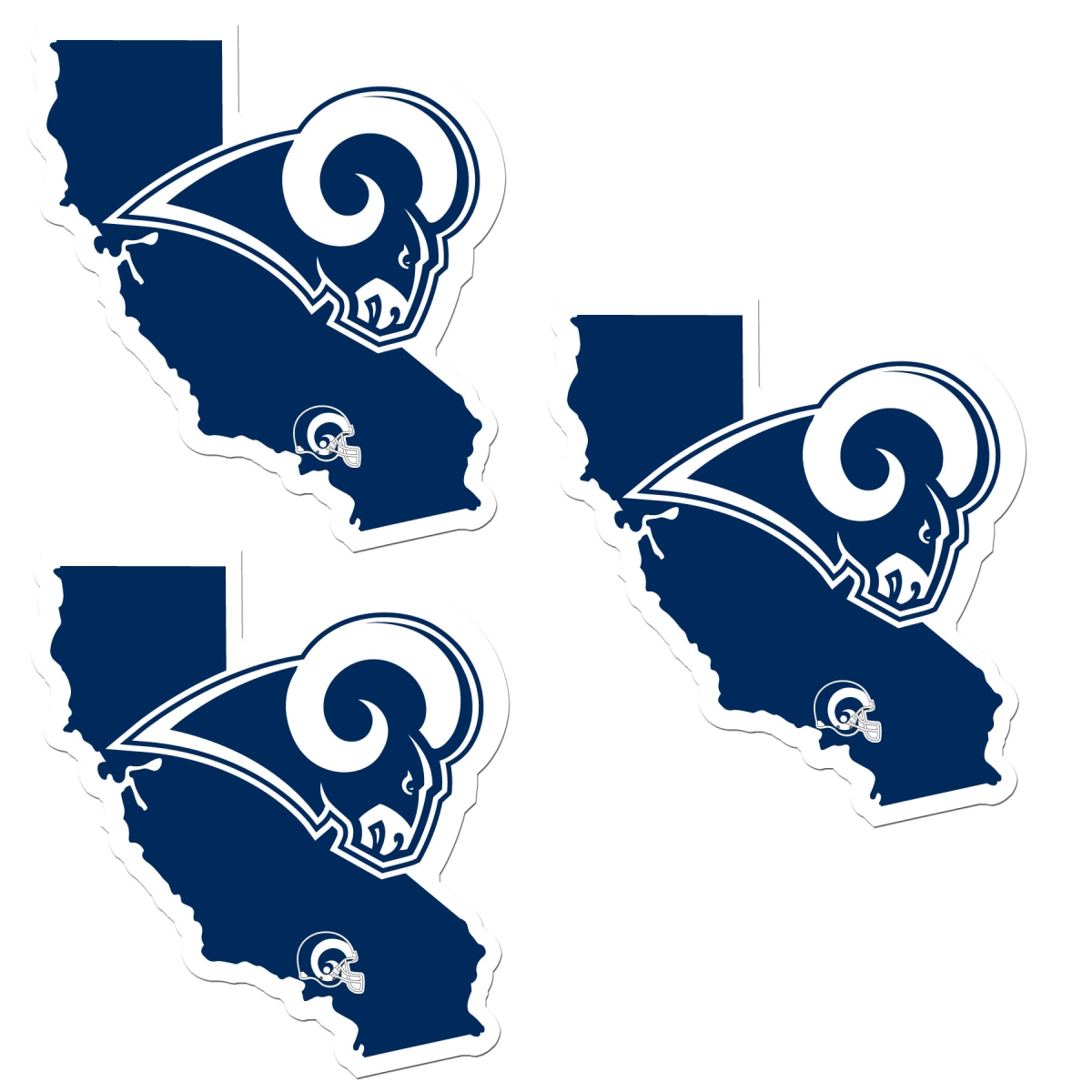 Siskiyou F3HSD130 Unisex NFL Los Angeles Rams Home State Decal - One Size - Pack of 3