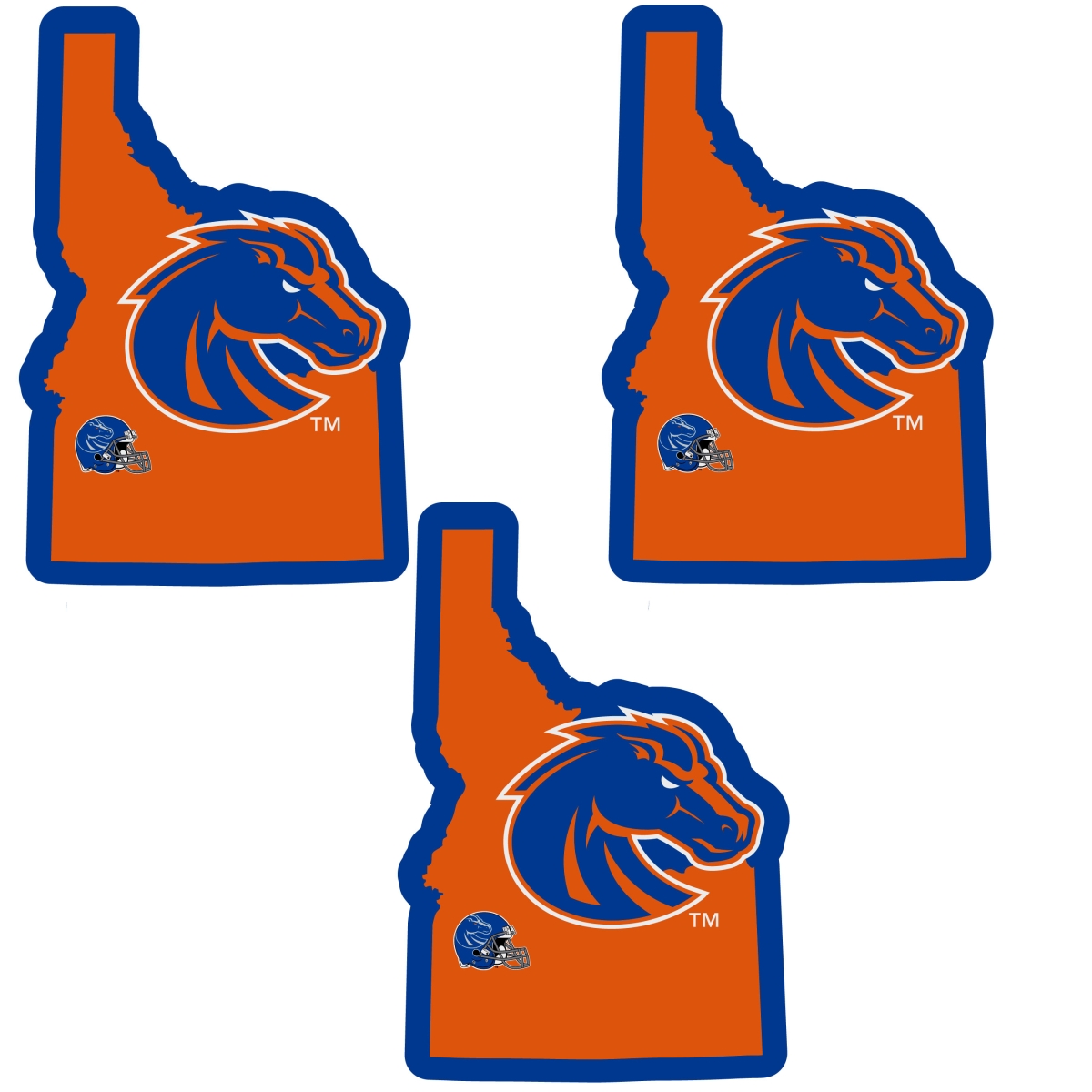 Siskiyou C3HSD73 Unisex NCAA Boise State Broncos Home State Decal - One Size - Pack of 3
