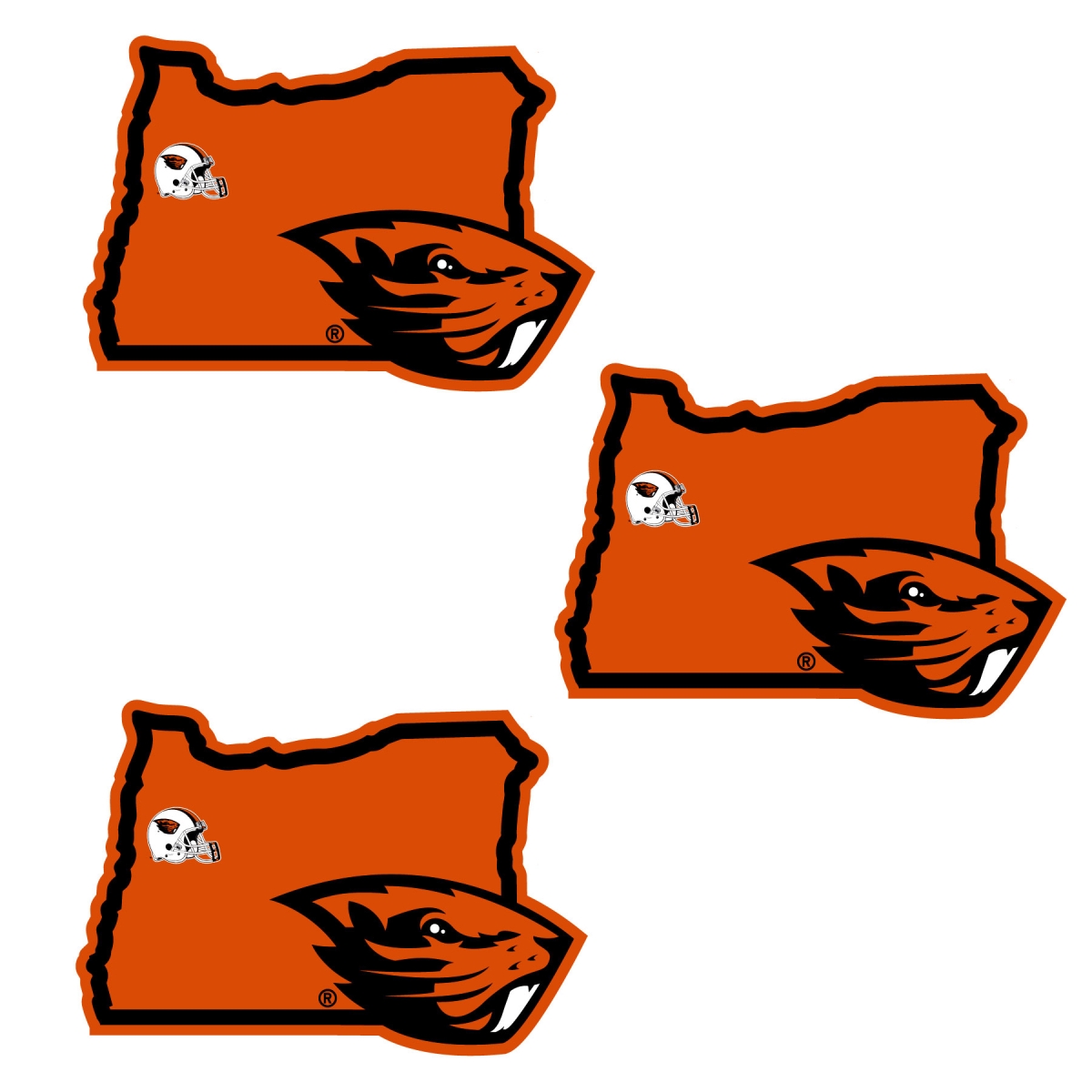 Siskiyou C3HSD72 Unisex NCAA Oregon State Beavers Home State Decal - One Size - Pack of 3