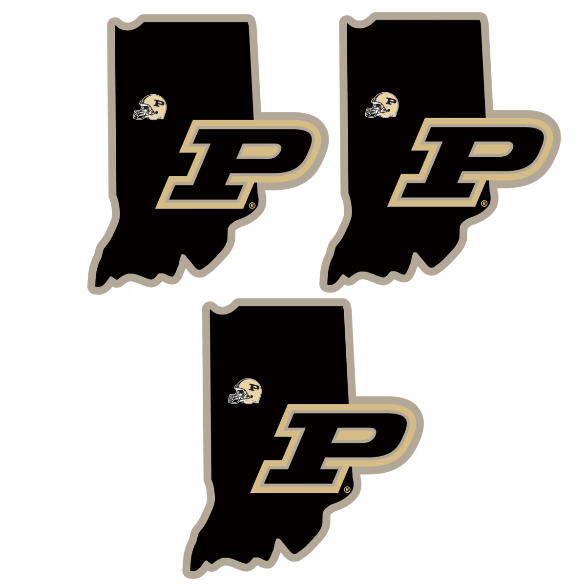 Siskiyou C3HSD84 Unisex NCAA Purdue Boilermakers Home State Decal - One Size - Pack of 3