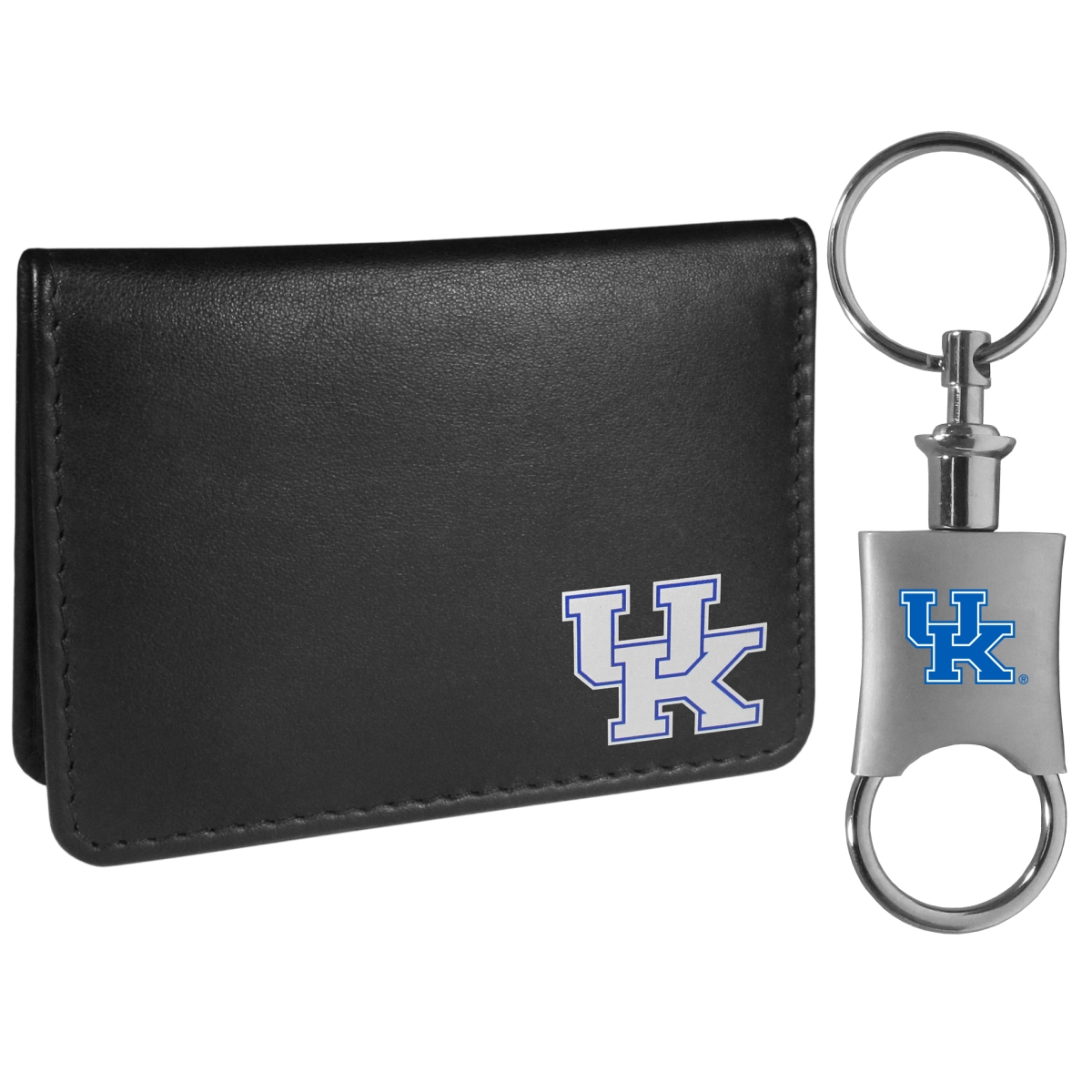 Siskiyou CBIM35KPV Unisex NCAA Kentucky Wildcats Weekend Bi-fold Wallet & Valet Key Chain, Black