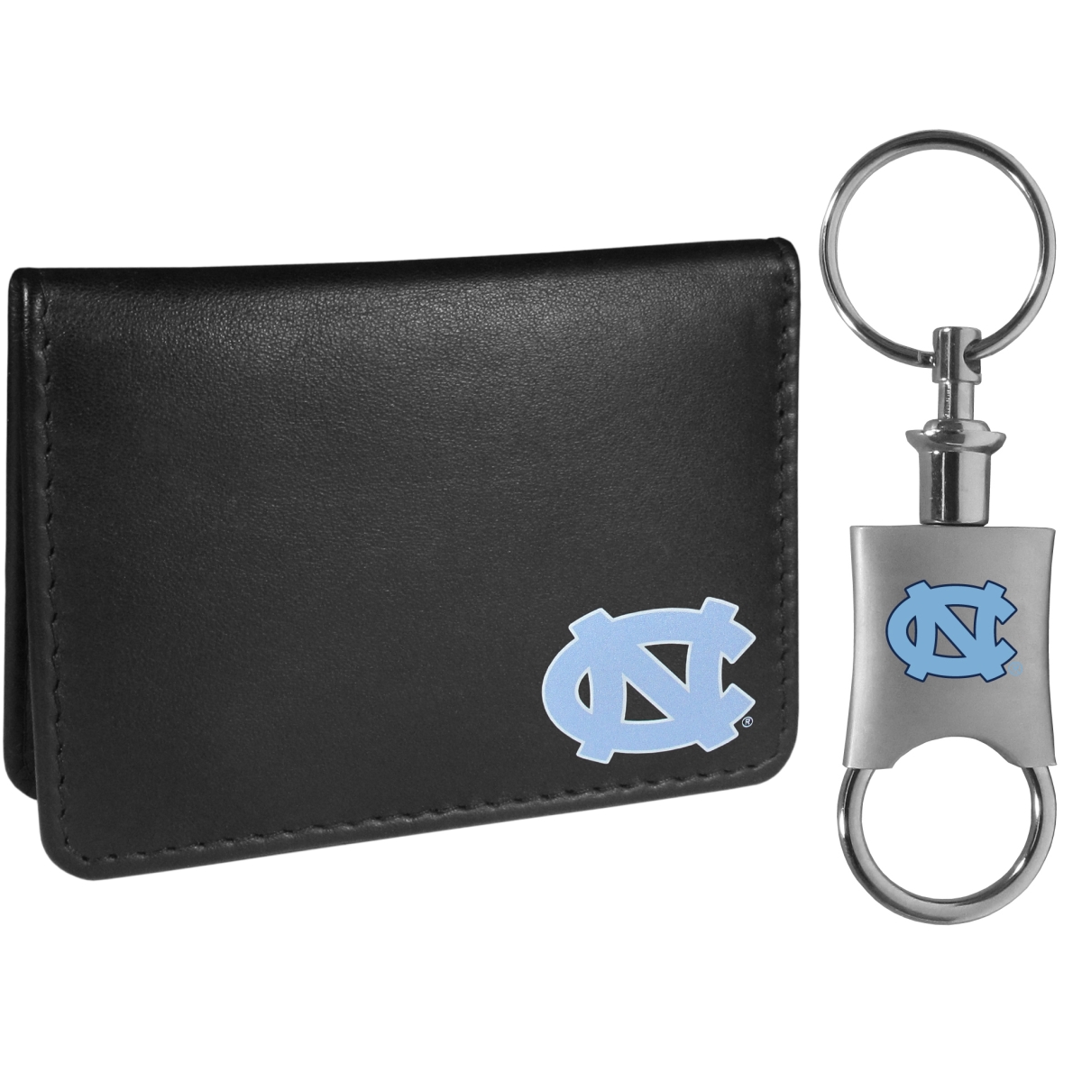 Siskiyou CBIM9KPV Unisex NCAA North Carolina Tar Heels Weekend Bi-fold Wallet & Valet Key Chain, Black