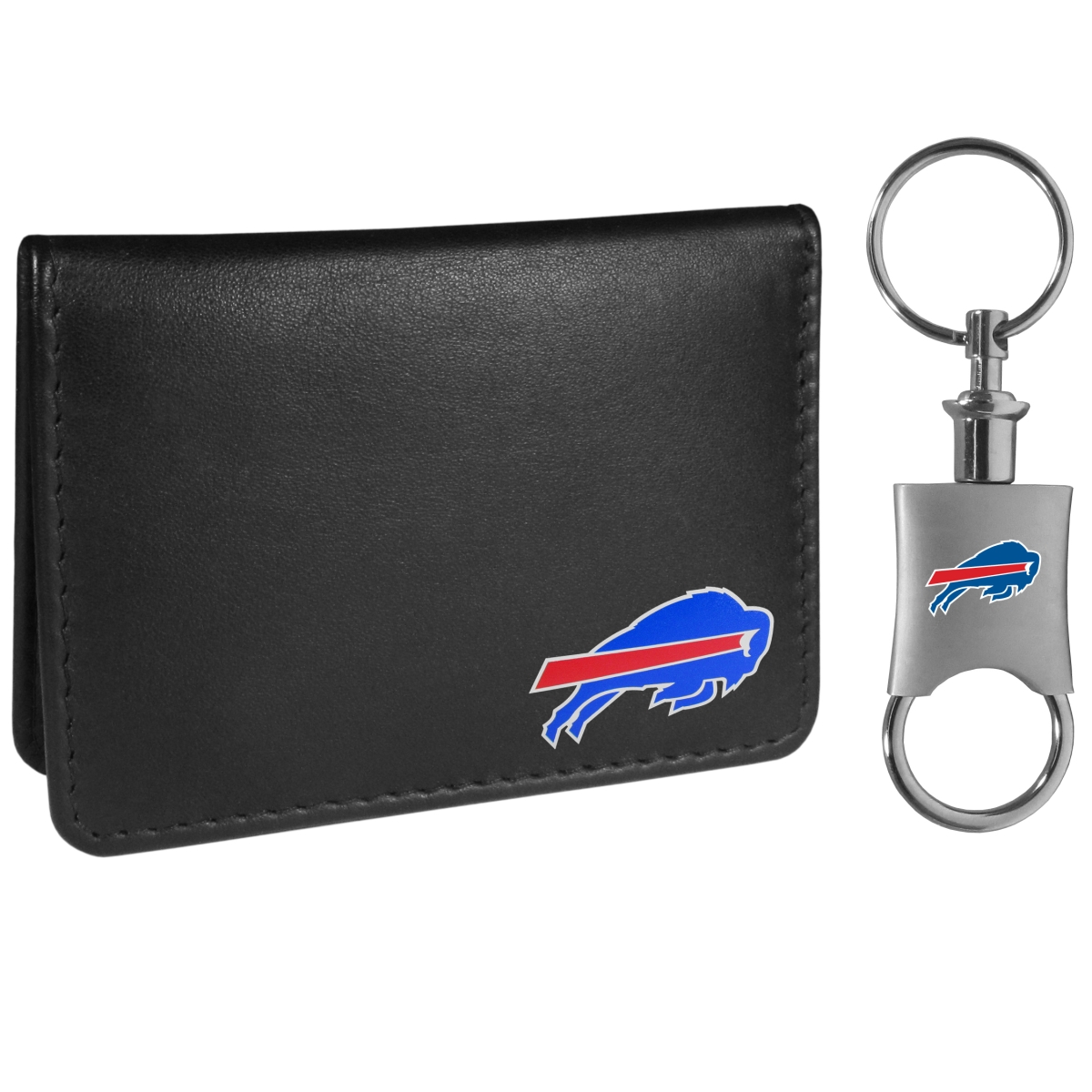 Siskiyou FBIM015KPV Unisex NFL Buffalo Bills Weekend Bi-fold Wallet & Valet Key Chain, Black