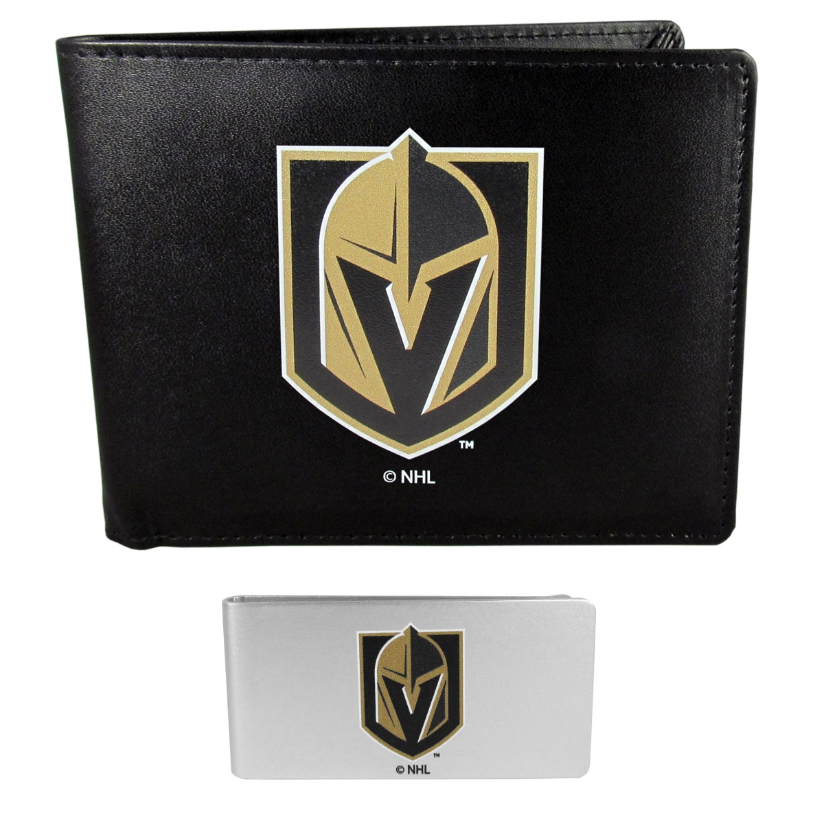 Siskiyou HBIL165BMP Male NHL Vegas Golden Knights Bi-fold Wallet & Money Clip, Black