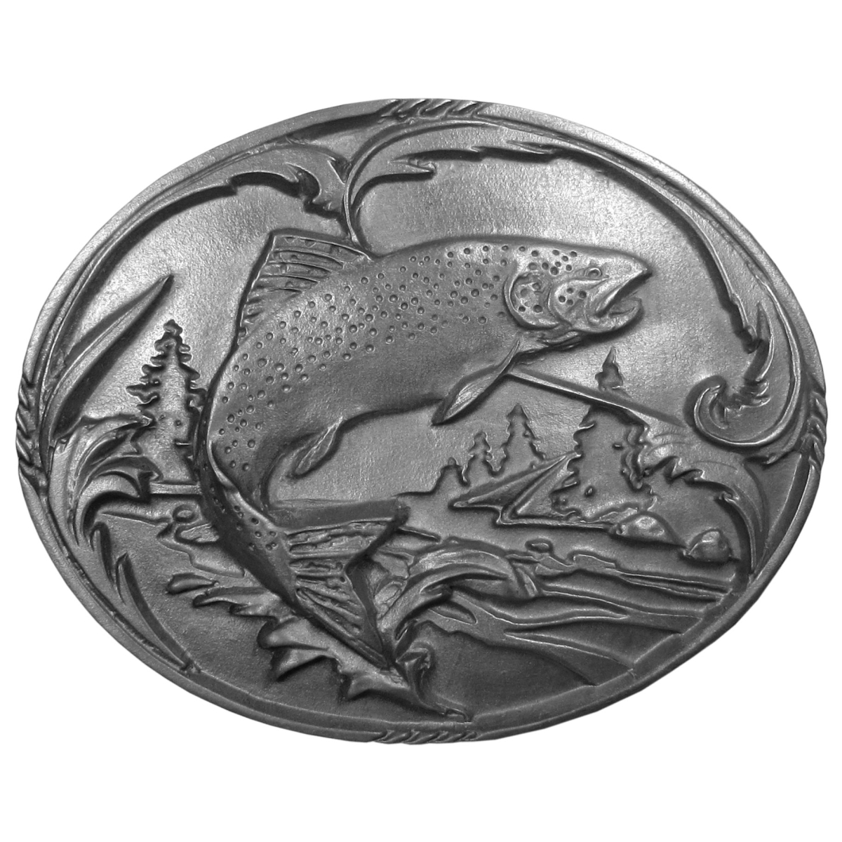 Picture of Siskiyou X3 Fish & Stream Antiqued Belt Buckle