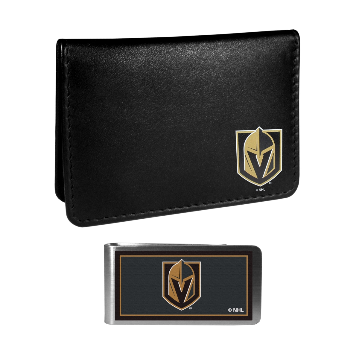 Siskiyou HBIM165LMP Unisex NHL Vegas Golden Knights Weekend Bi-fold Wallet & Color Money Clip, Black
