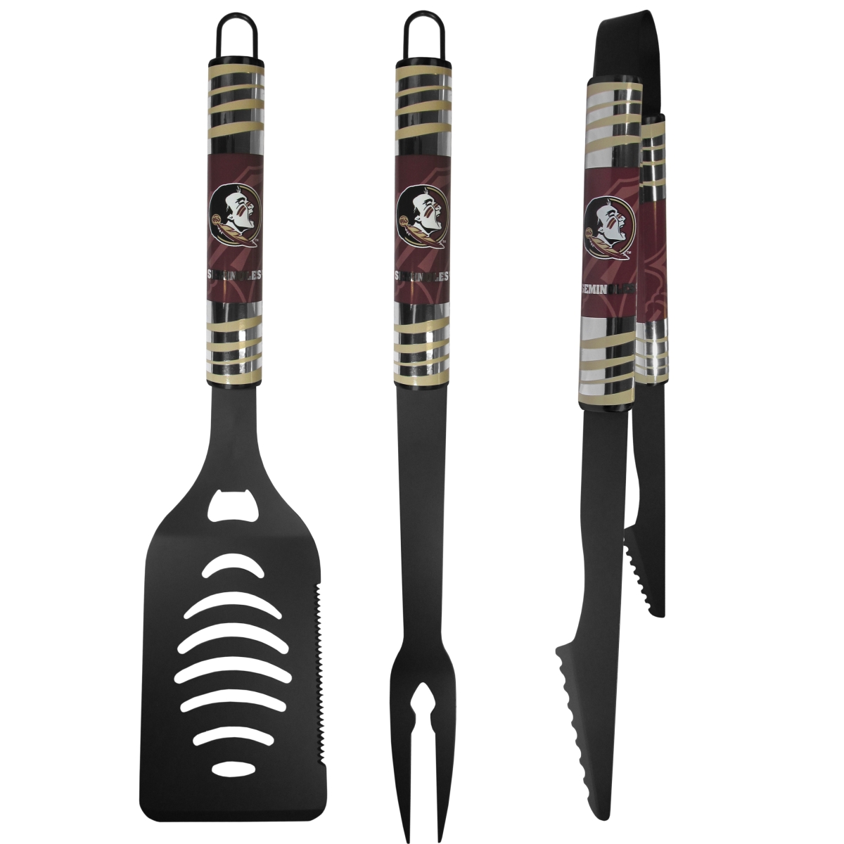 Siskiyou  NCAA Florida State Seminoles 3 Piece Black Tailgater BBQ Set