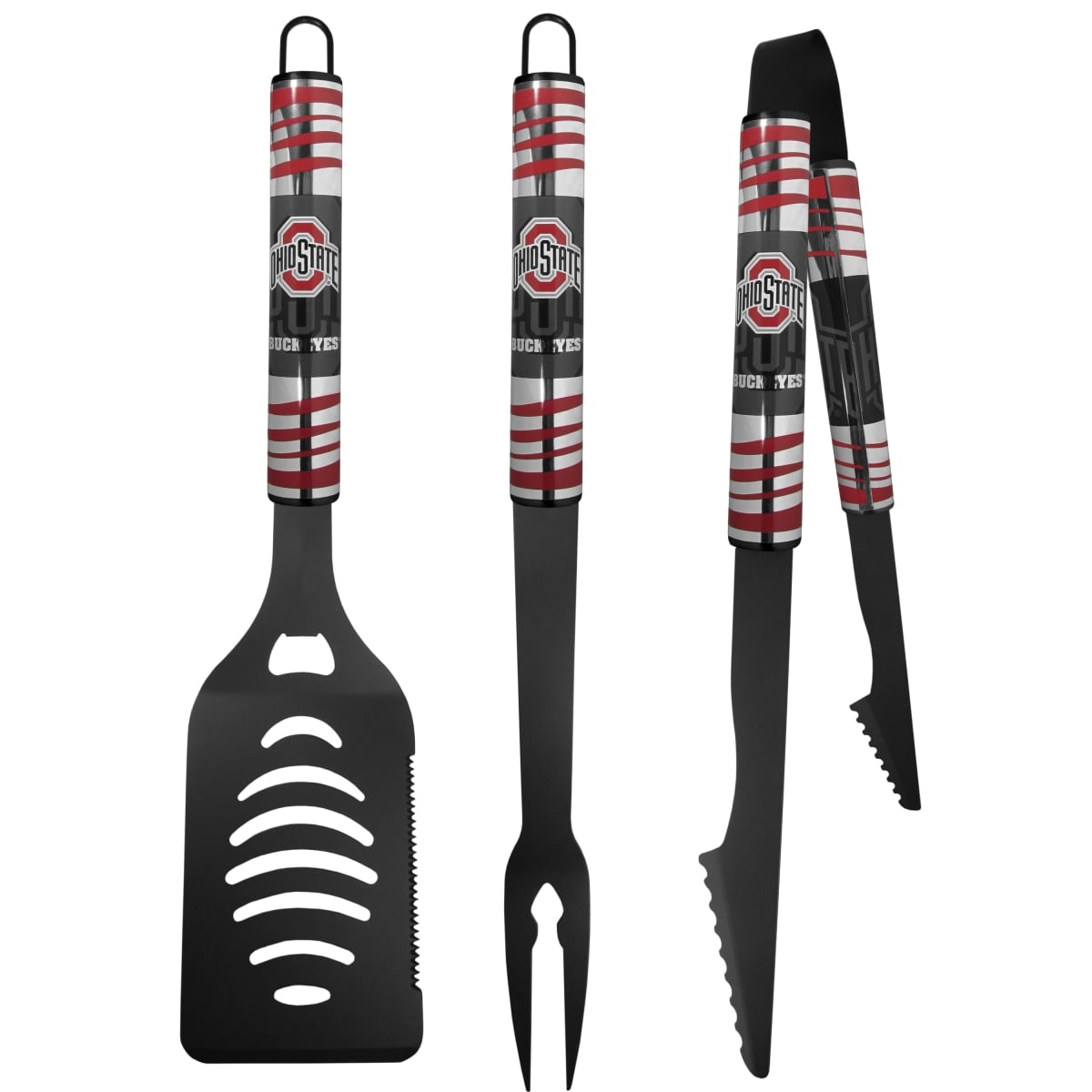 Siskiyou C3BC38 NCAA Ohio State Buckeyes 3 Piece Black Tailgater BBQ Set