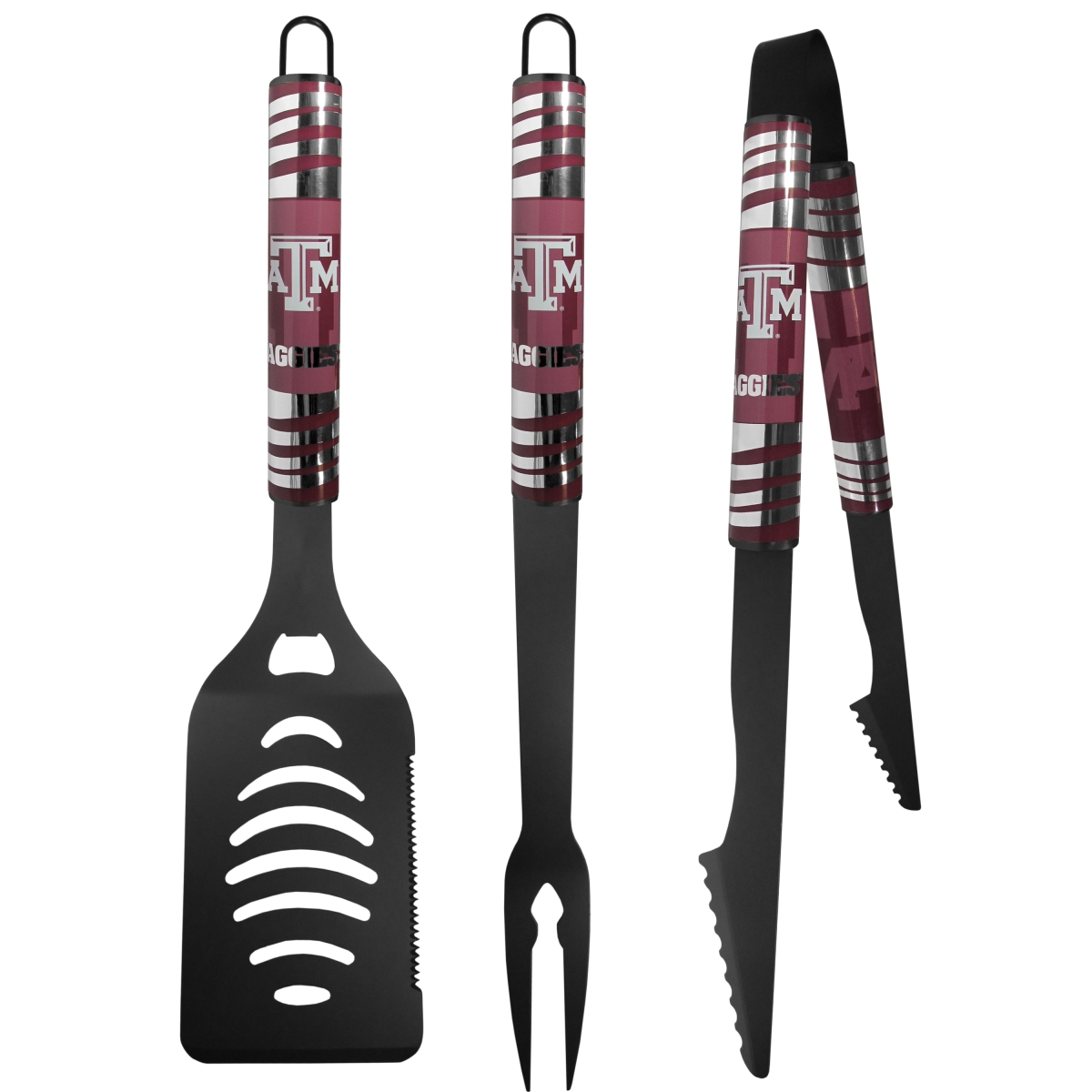 Siskiyou C3BC26 NCAA Texas A & M Aggies 3 Piece Black Tailgater BBQ Set