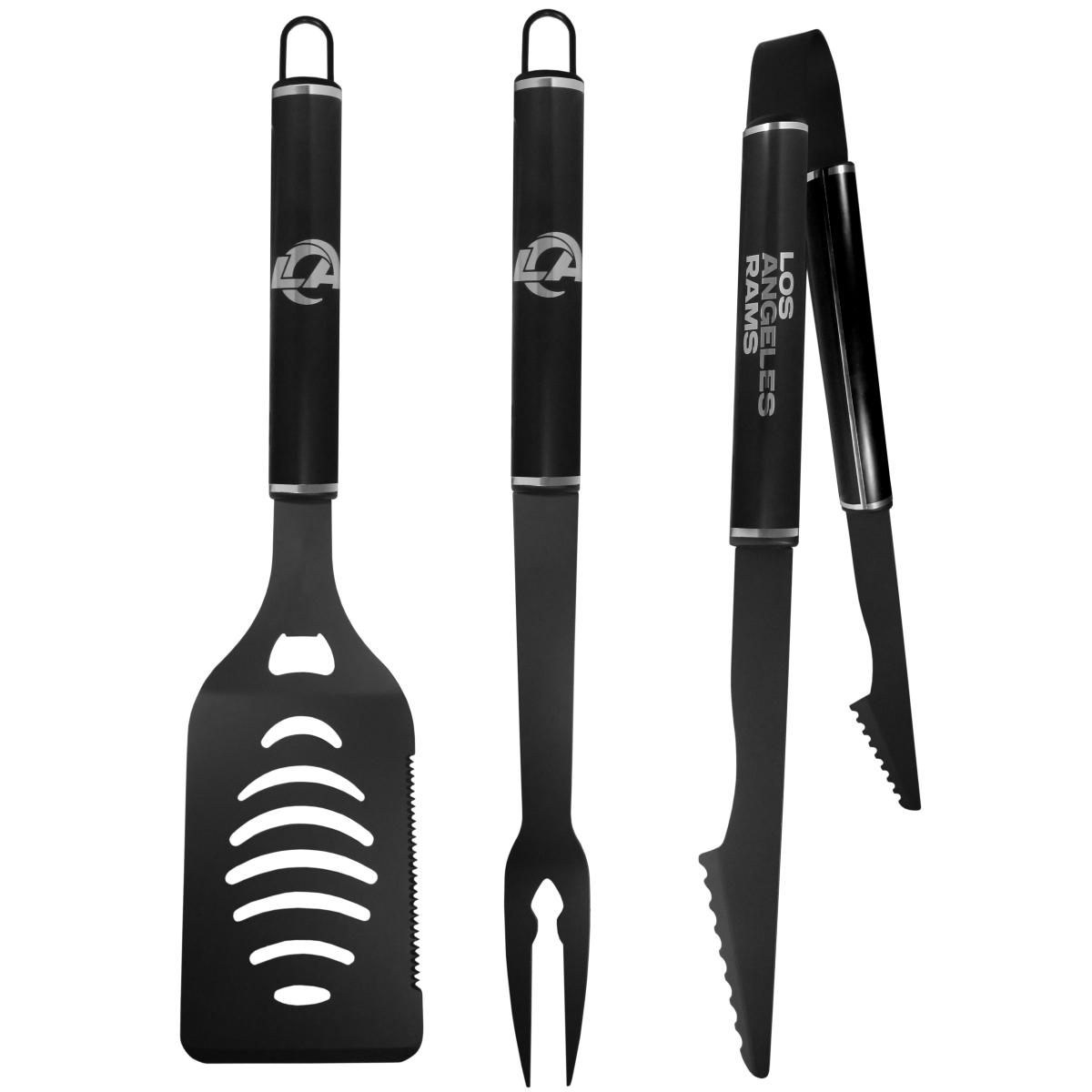 Siskiyou F3BB130 Los Angeles Rams Steel Monochromatic BBQ Set - 3 Piece