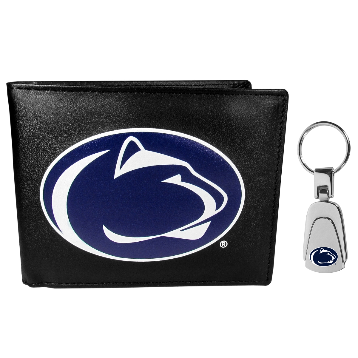 Siskiyou CBIL27KP NCAA Penn State Nittany Lions Bi-fold Wallet & Steel Key Chain