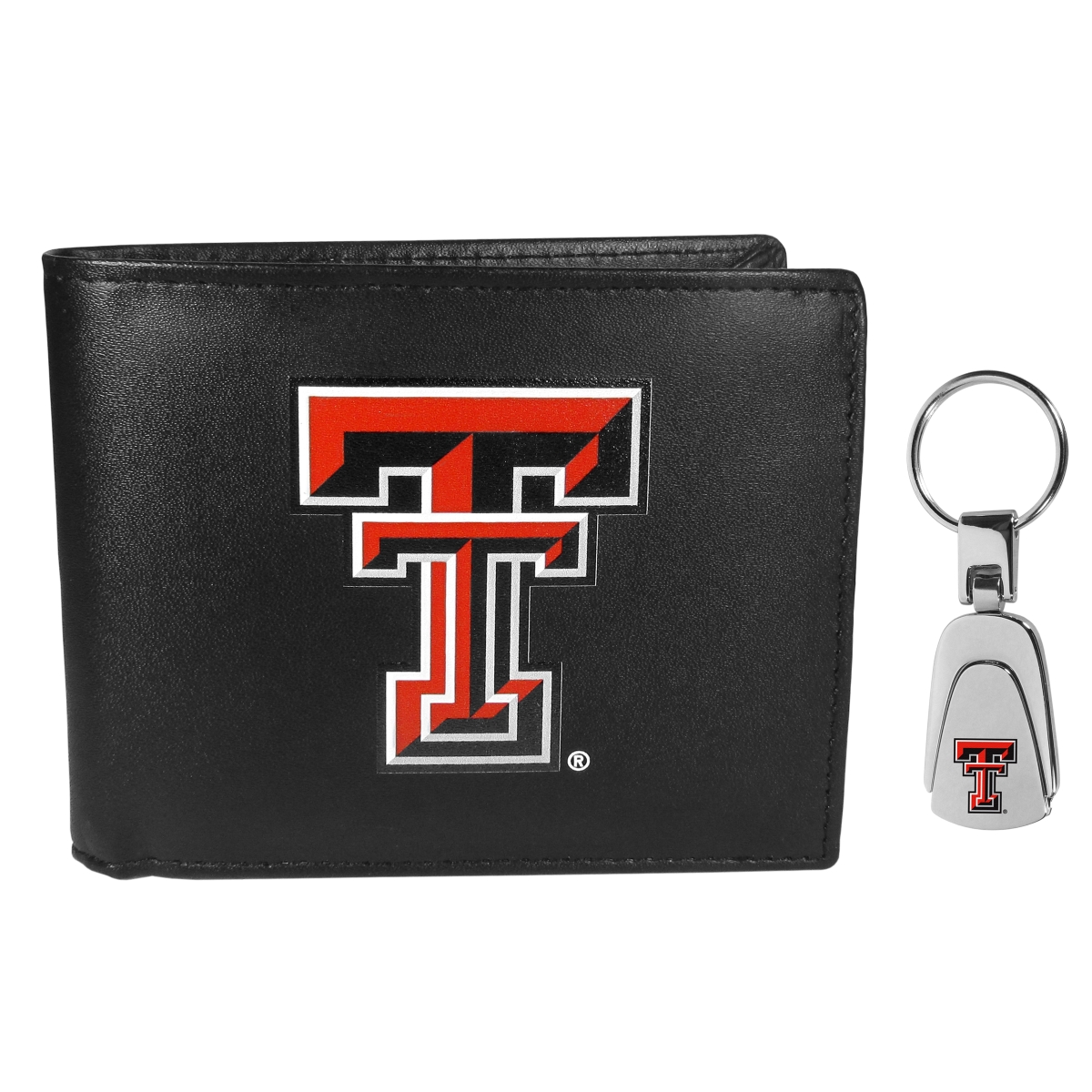 Siskiyou CBIL30KP NCAA Texas Tech Raiders Bi-fold Wallet & Steel Key Chain