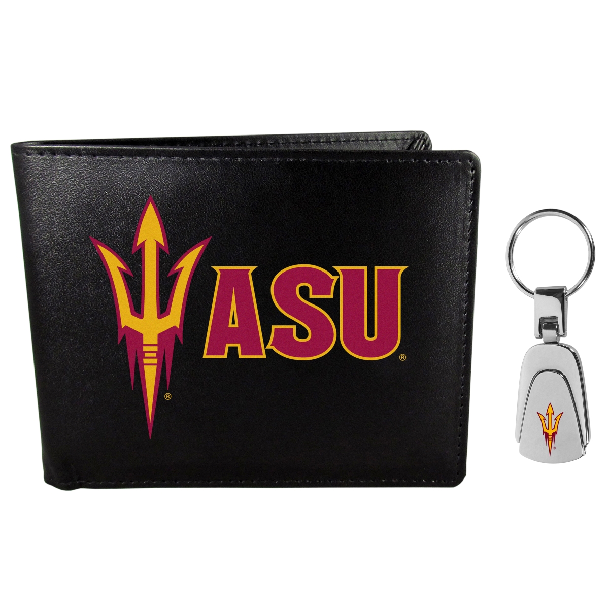 Siskiyou CBIL68KP NCAA Arizona State University, Sun Devils Bi-Fold Wallet & Steel Key Chain