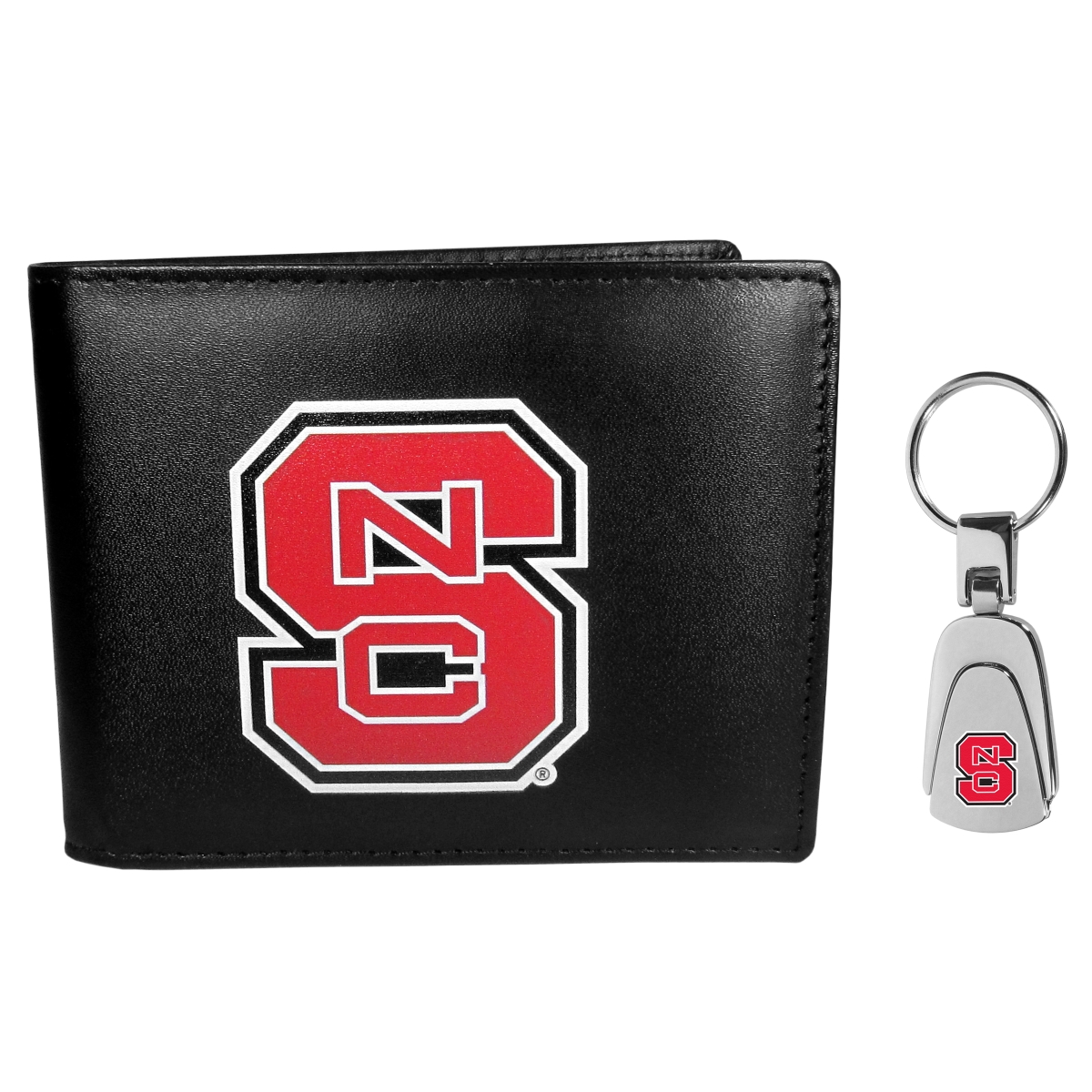 Siskiyou CBIL79KP NCAA North Carolina State Wolfpack Bi-fold Wallet & Steel Key Chain