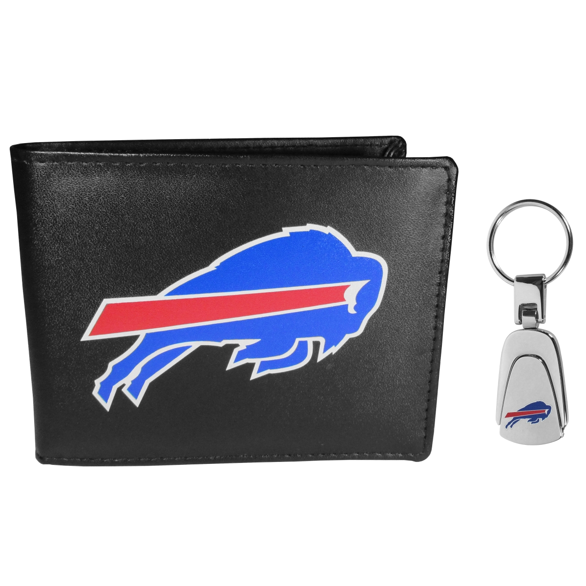 NFL Buffalo Bills Wallet & Key Chain Set - Blue/Red - Bi-fold - Stylish Accessory
