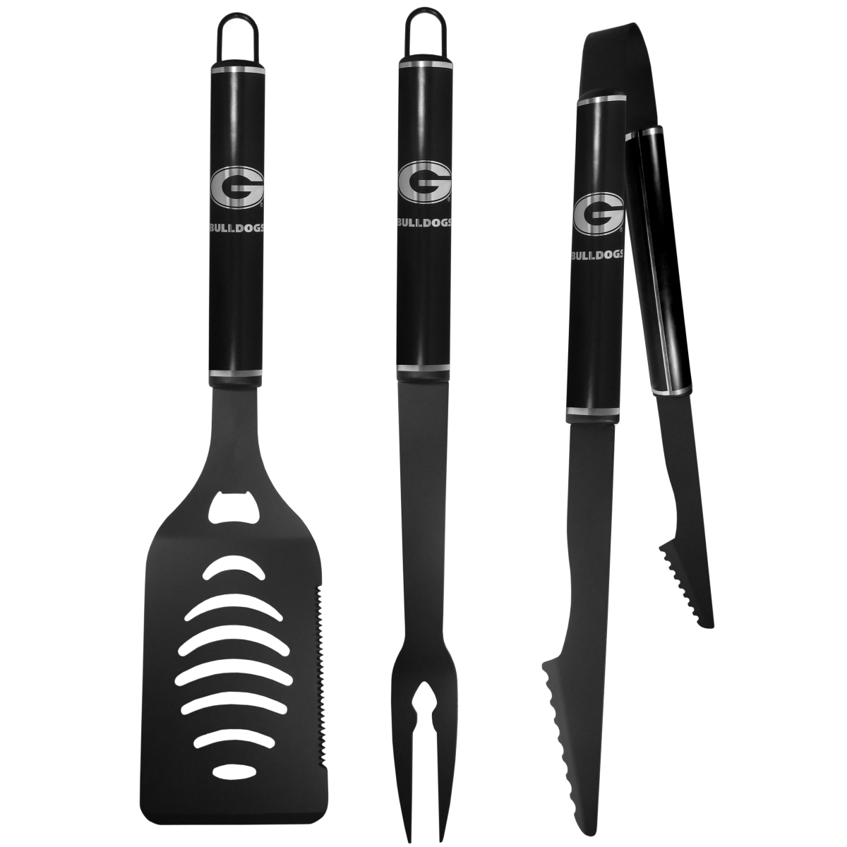 Siskiyou C3BB5 NCAA University of Georgia Bulldogs 3 Piece Steel Monochromatic BBQ Set