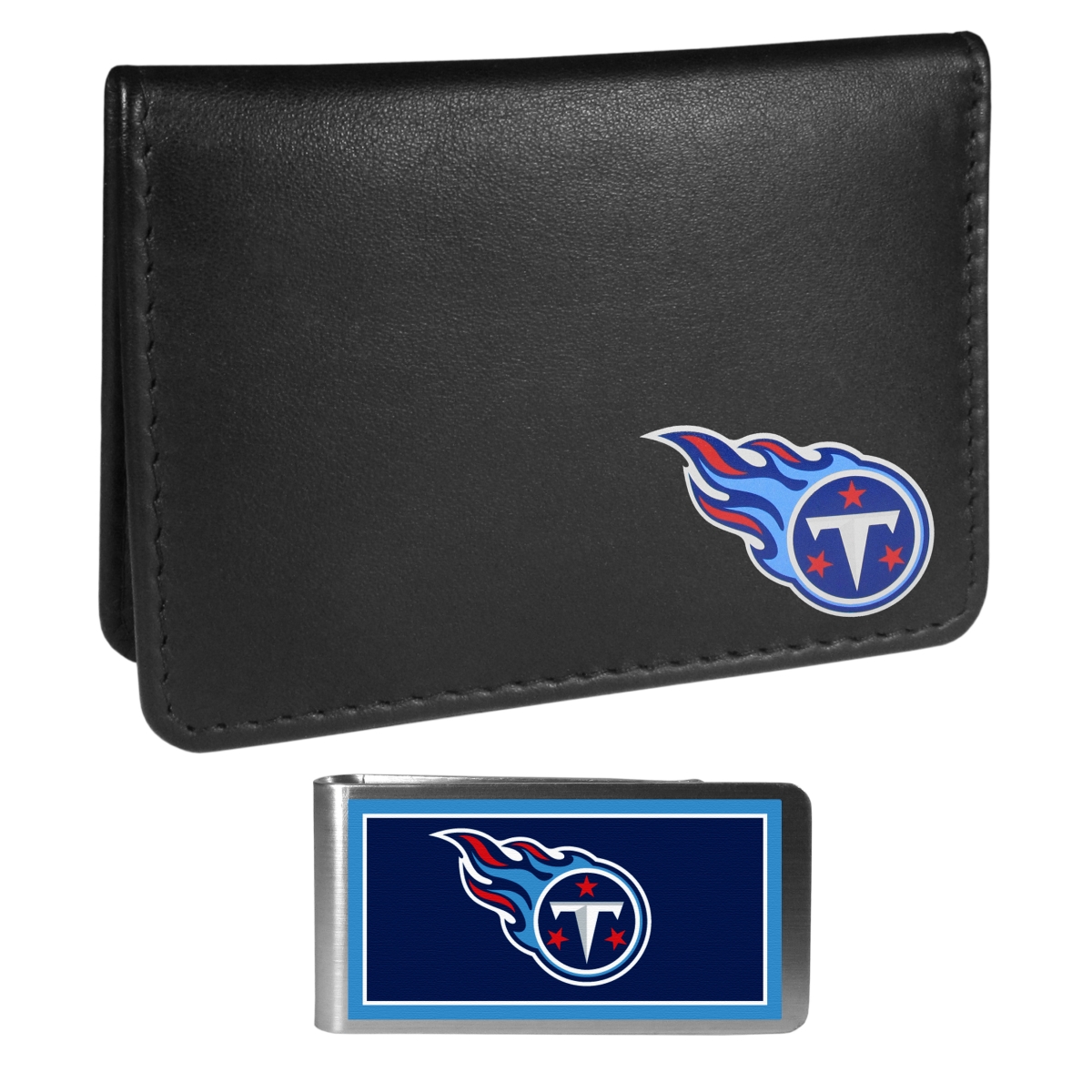 Siskiyou FBIM185LMP Unisex NFL Tennessee Titans Weekend Bi-fold Wallet & Color Money Clip, Black