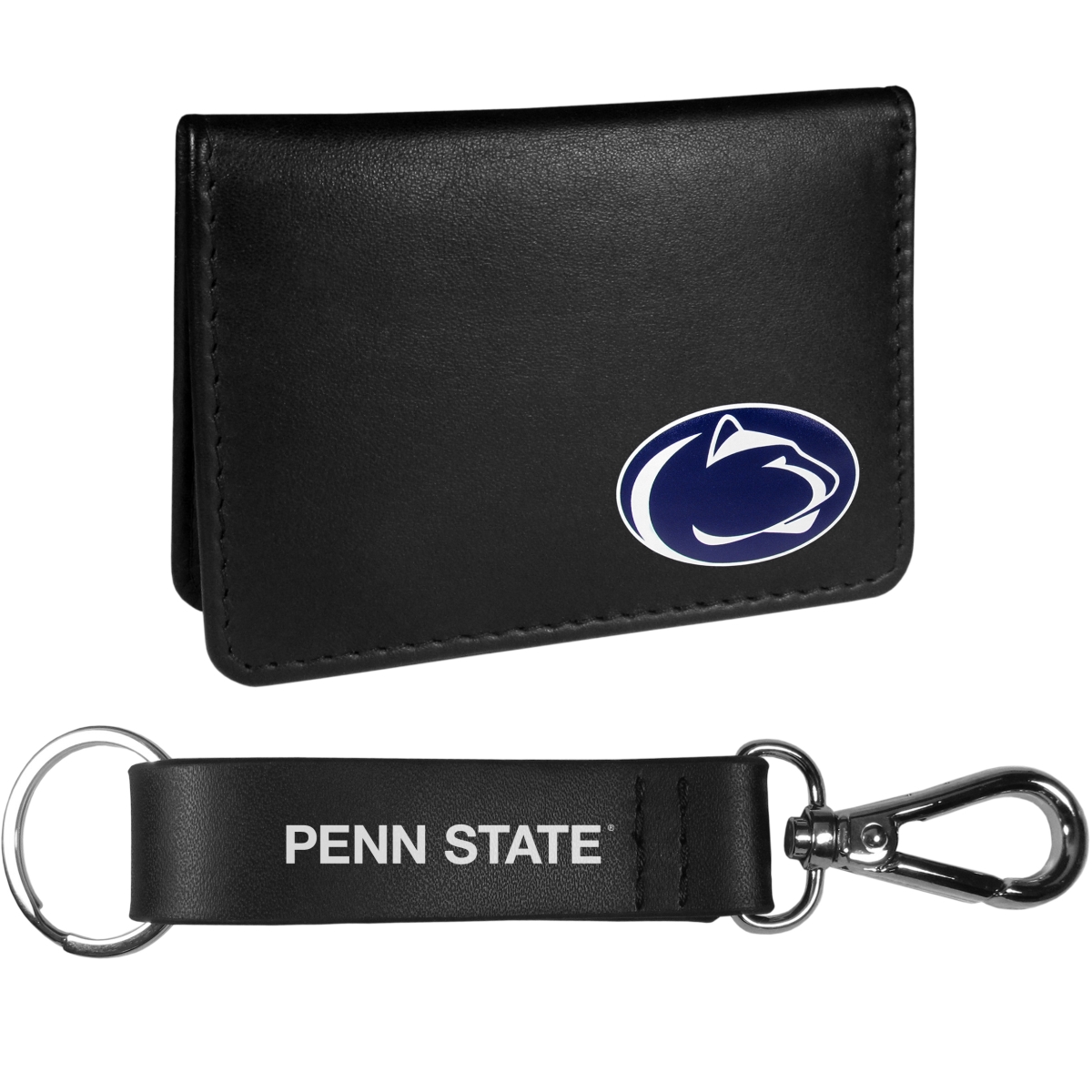 Siskiyou CBIM27KCS Unisex NCAA Penn State Nittany Lions Weekend Bi-fold Wallet & Strap Key Chain, Black