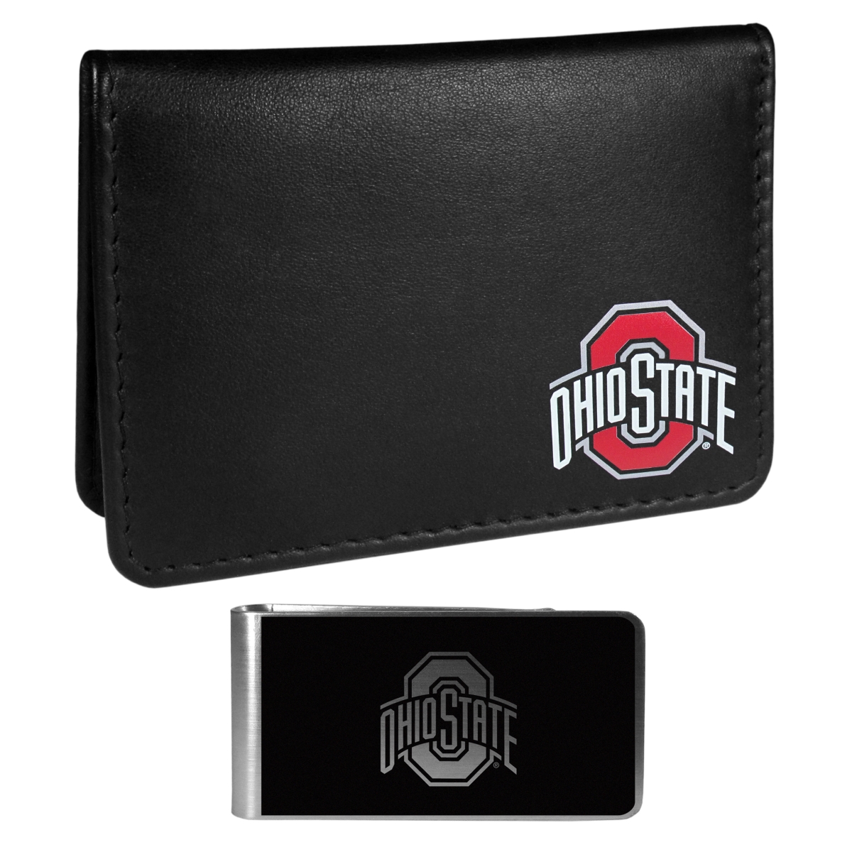 Siskiyou  Unisex NCAA Ohio State Buckeyes Weekend Bi-fold Wallet & Money Clip, Black