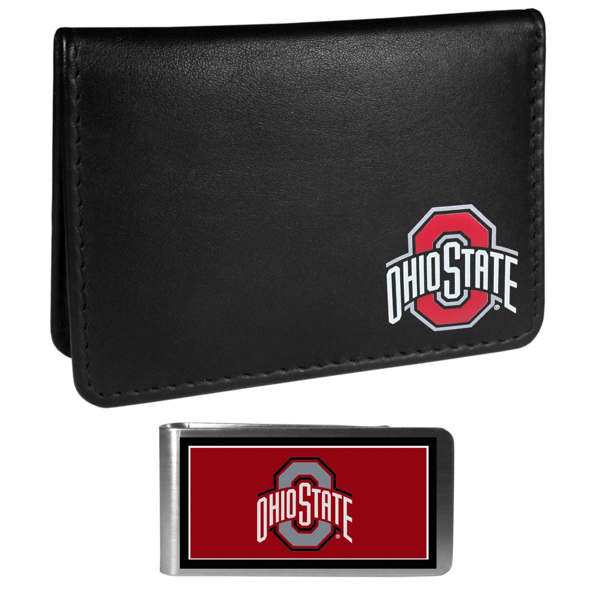 Siskiyou CBIM38LMP Unisex NCAA Ohio State Buckeyes Weekend Bi-fold Wallet & Color Money Clip, Black